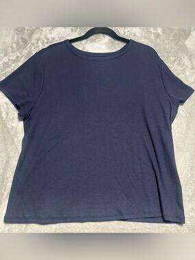 Vineyard Vines Cotton Modal Cap Sleeve Top Women’s 2X Navy Blue Stretch Ribbed